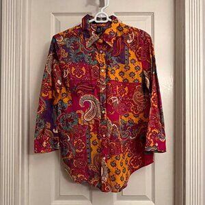 Ralph Lauren (20" across) paisley button down shirt